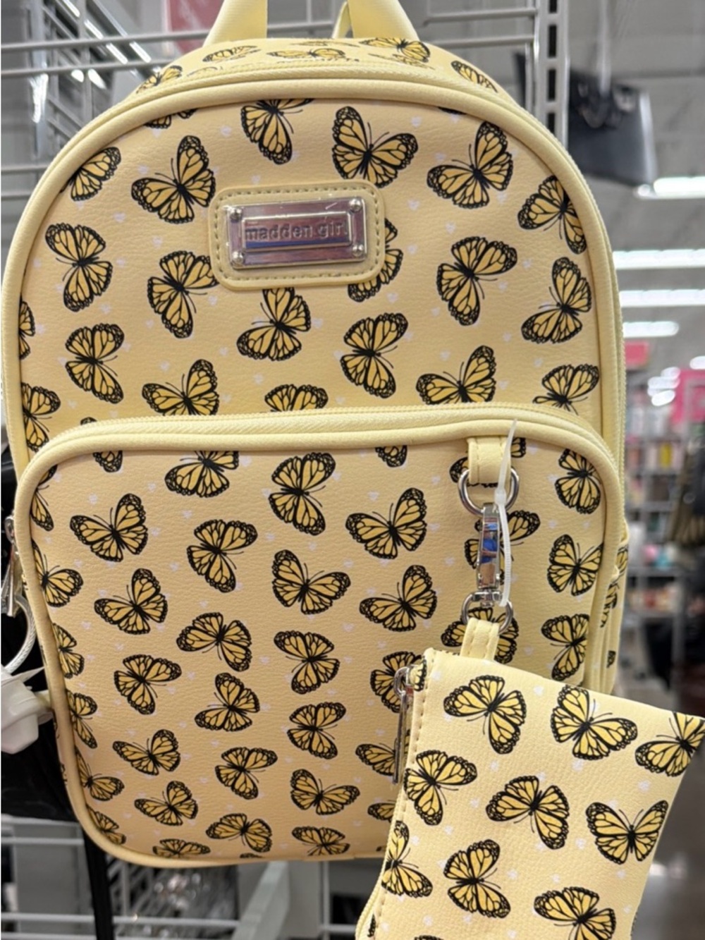 madden girl Yellow Butterfly Mini Backpack